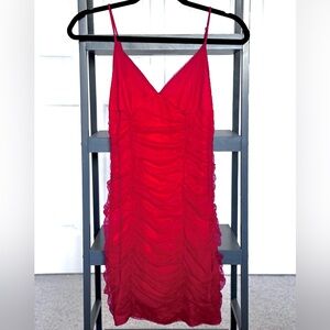 Lucy in the Sky Red Mesh Dress Sz M